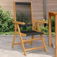 Detailed information about the product Garden Chairs 2 pcs Black Solid Wood Acacia and Polypropylene