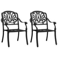 Detailed information about the product Garden Chairs 2 pcs Cast Aluminium Black