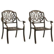 Detailed information about the product Garden Chairs 2 Pcs Cast Aluminium Bronze