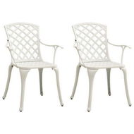 Detailed information about the product Garden Chairs 2 Pcs Cast Aluminium White