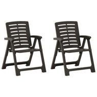 Detailed information about the product Garden Chairs 2 Pcs Plastic Anthracite