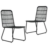 Detailed information about the product Garden Chairs 2 Pcs Poly Rattan Black