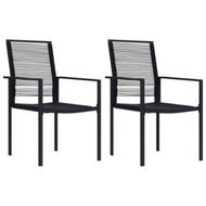 Detailed information about the product Garden Chairs 2 Pcs PVC Rattan Black