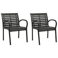 Detailed information about the product Garden Chairs 2 Pcs Steel And WPC Black