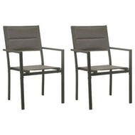 Detailed information about the product Garden Chairs 2 Pcs Textilene And Steel Grey And Anthracite