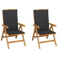 Detailed information about the product Garden Chairs 2 pcs with Anthracite Cushions Solid Teak Wood