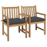 Detailed information about the product Garden Chairs 2 pcs with Anthracite Cushions Solid Teak Wood