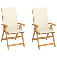 Detailed information about the product Garden Chairs 2 Pcs With Cream Cushions Solid Teak Wood