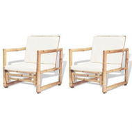 Detailed information about the product Garden Chairs 2 Pcs With Cushions And Pillows Bamboo