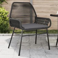 Detailed information about the product Garden Chairs 2 pcs with Cushions Black Poly Rattan