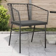 Detailed information about the product Garden Chairs 2 pcs with Cushions Black Poly Rattan