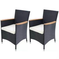 Detailed information about the product Garden Chairs 2 Pcs With Cushions Poly Rattan Black