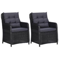 Detailed information about the product Garden Chairs 2 Pcs With Cushions Poly Rattan Black