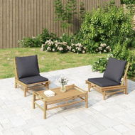 Detailed information about the product Garden Chairs 2 Pcs With Dark Grey Cushions Bamboo