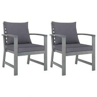 Detailed information about the product Garden Chairs 2 Pcs With Dark Grey Cushions Solid Acacia Wood