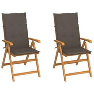 Detailed information about the product Garden Chairs 2 pcs with Taupe Cushions Solid Teak Wood