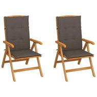 Detailed information about the product Garden Chairs 2 pcs with Taupe Cushions Solid Teak Wood