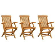 Detailed information about the product Garden Chairs 3 Pcs Solid Teak Wood