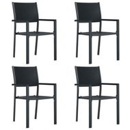 Detailed information about the product Garden Chairs 4 Pcs Black Plastic Rattan Look