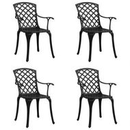 Detailed information about the product Garden Chairs 4 pcs Cast Aluminium Black