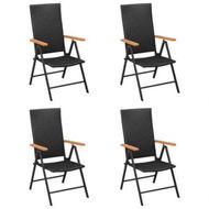 Detailed information about the product Garden Chairs 4 Pcs Poly Rattan Black