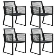 Detailed information about the product Garden Chairs 4 Pcs Rope Rattan Black