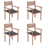 Detailed information about the product Garden Chairs 4 pcs with Anthracite Cushions Solid Teak Wood