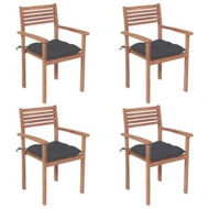 Detailed information about the product Garden Chairs 4 pcs with Anthracite Cushions Solid Teak Wood