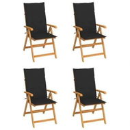 Detailed information about the product Garden Chairs 4 pcs with Black Cushions Solid Teak Wood