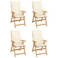 Detailed information about the product Garden Chairs 4 pcs with Cream Cushions Solid Teak Wood