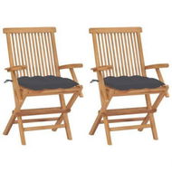 Detailed information about the product Garden Chairs With Anthracite Cushions 2 Pcs Solid Teak Wood