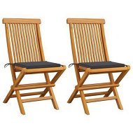 Detailed information about the product Garden Chairs With Anthracite Cushions 2 Pcs Solid Teak Wood
