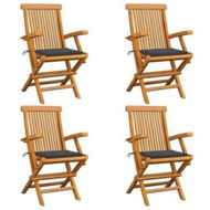 Detailed information about the product Garden Chairs With Anthracite Cushions 4 Pcs Solid Teak Wood