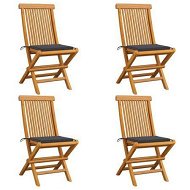 Detailed information about the product Garden Chairs With Anthracite Cushions 4 Pcs Solid Teak Wood
