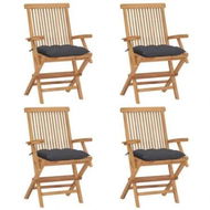 Detailed information about the product Garden Chairs with Anthracite Cushions 4 pcs Solid Teak Wood