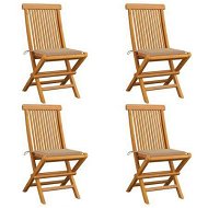 Detailed information about the product Garden Chairs With Beige Cushions 4 Pcs Solid Teak Wood