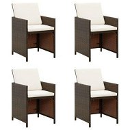Detailed information about the product Garden Chairs With Cuhsions 4 Pcs Poly Rattan Brown