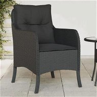 Detailed information about the product Garden Chairs with Cushions 2 pcs Black Poly Rattan