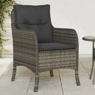 Detailed information about the product Garden Chairs with Cushions 2 pcs Grey Poly Rattan