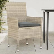 Detailed information about the product Garden Chairs with Cushions 2 pcs Light Grey Poly Rattan