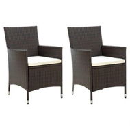 Detailed information about the product Garden Chairs With Cushions 2 Pcs Poly Rattan Brown