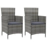 Detailed information about the product Garden Chairs with Cushions 2 pcs Poly Rattan Grey