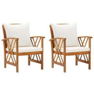 Detailed information about the product Garden Chairs With Cushions 2 Pcs Solid Acacia Wood