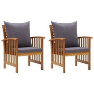 Detailed information about the product Garden Chairs With Cushions 2 Pcs Solid Acacia Wood