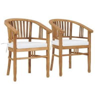 Detailed information about the product Garden Chairs With Cushions 2 Pcs Solid Teak Wood