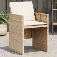 Detailed information about the product Garden Chairs with Cushions 4 pcs Beige Poly Rattan