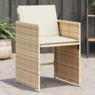 Detailed information about the product Garden Chairs with Cushions 4 pcs Beige Poly Rattan