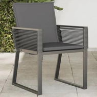 Detailed information about the product Garden Chairs with Cushions 4 pcs Black Poly Rattan