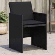 Detailed information about the product Garden Chairs with Cushions 4 pcs Black Poly Rattan