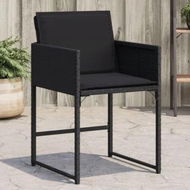 Detailed information about the product Garden Chairs with Cushions 4 pcs Black Poly Rattan